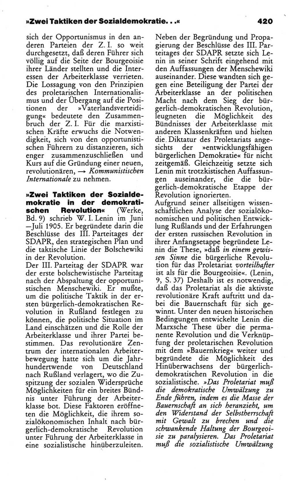 Wörterbuch des wissenschaftlichen Kommunismus [Deutsche Demokratische Republik (DDR)] 1984, Seite 420 (Wb. wiss. Komm. DDR 1984, S. 420)