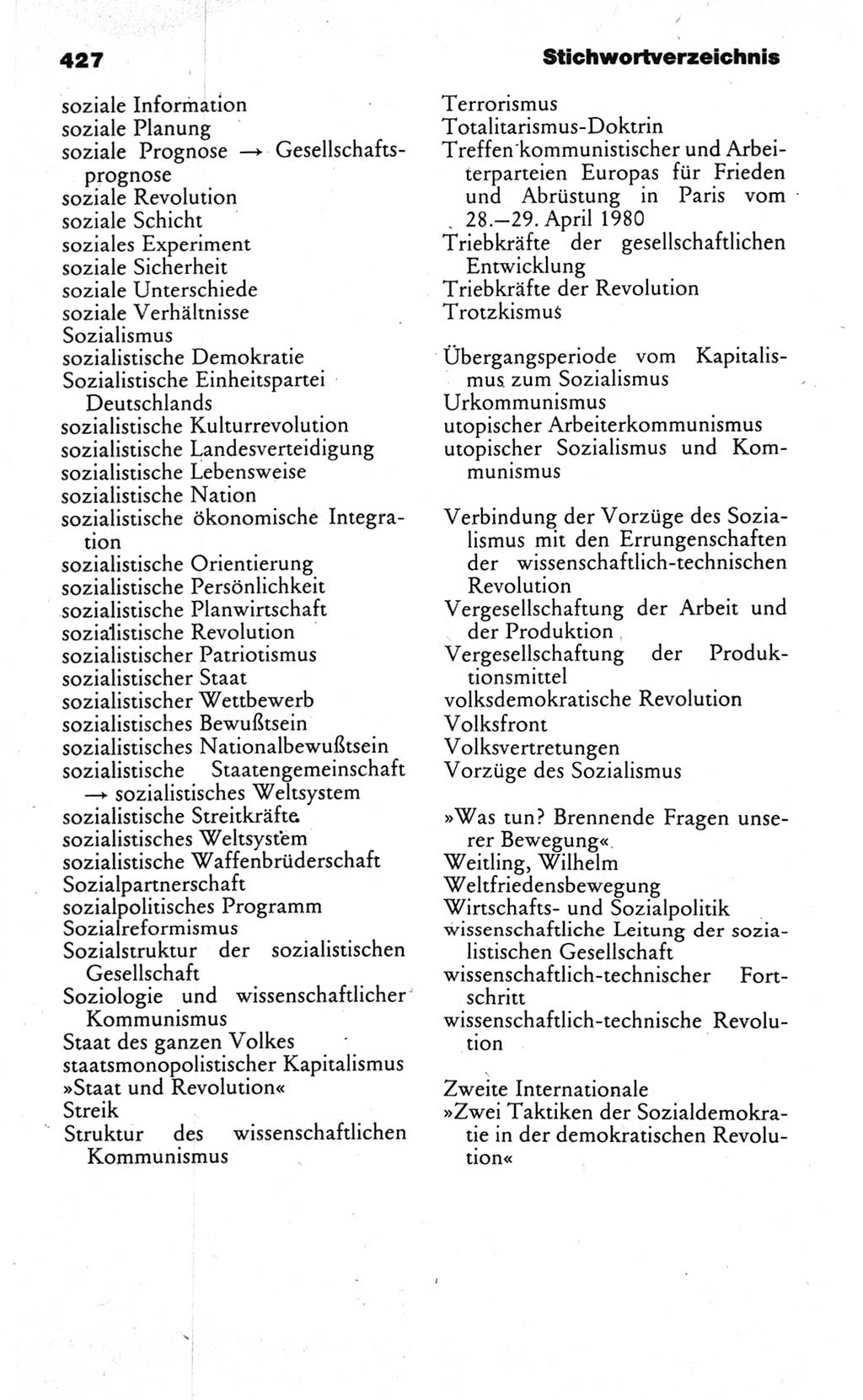 Wörterbuch des wissenschaftlichen Kommunismus [Deutsche Demokratische Republik (DDR)] 1984, Seite 427 (Wb. wiss. Komm. DDR 1984, S. 427)