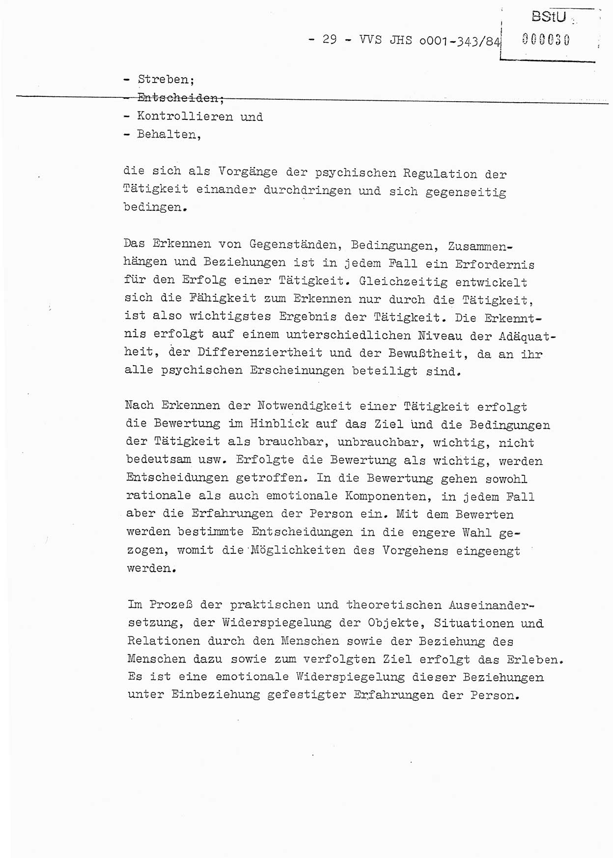 Diplomarbeit, Oberleutnant Bernd Michael (HA Ⅸ/5), Oberleutnant Peter Felber (HA IX/5), Ministerium für Staatssicherheit (MfS) [Deutsche Demokratische Republik (DDR)], Juristische Hochschule (JHS), Vertrauliche Verschlußsache (VVS) o001-343/84, Potsdam 1985, Seite 29 (Dipl.-Arb. MfS DDR JHS VVS o001-343/84 1985, S. 29)