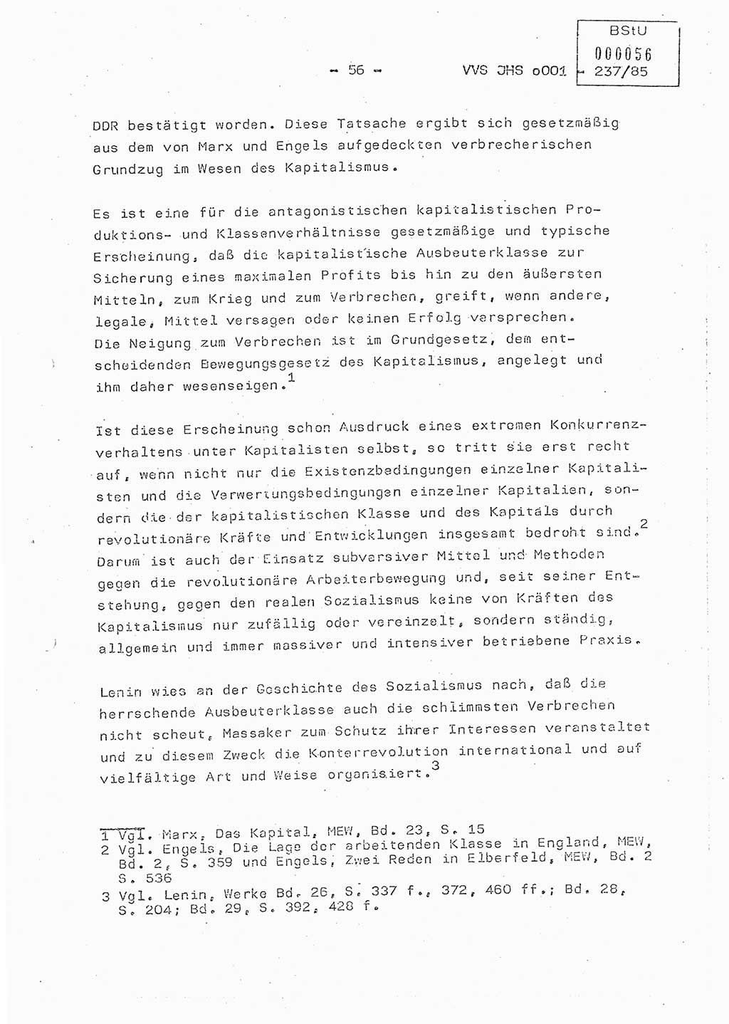 Dissertation Oberstleutnant Peter Jakulski (JHS), Oberstleutnat Christian Rudolph (HA Ⅸ), Major Horst Böttger (ZMD), Major Wolfgang Grüneberg (JHS), Major Albert Meutsch (JHS), Ministerium für Staatssicherheit (MfS) [Deutsche Demokratische Republik (DDR)], Juristische Hochschule (JHS), Vertrauliche Verschlußsache (VVS) o001-237/85, Potsdam 1985, Seite 56 (Diss. MfS DDR JHS VVS o001-237/85 1985, S. 56)