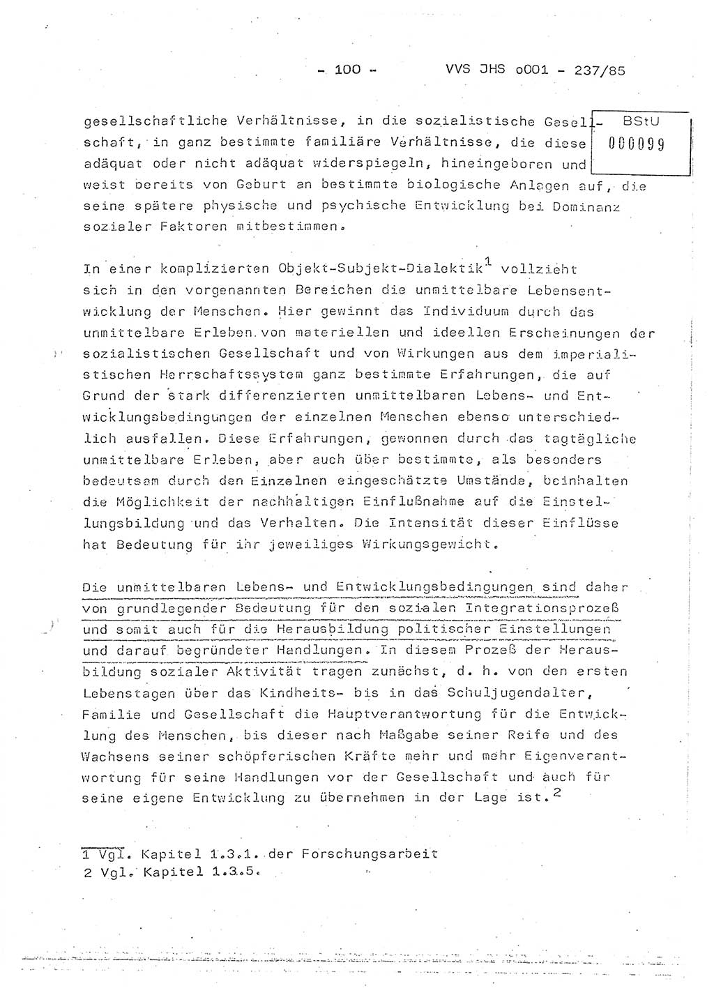 Dissertation Oberstleutnant Peter Jakulski (JHS), Oberstleutnat Christian Rudolph (HA Ⅸ), Major Horst Böttger (ZMD), Major Wolfgang Grüneberg (JHS), Major Albert Meutsch (JHS), Ministerium für Staatssicherheit (MfS) [Deutsche Demokratische Republik (DDR)], Juristische Hochschule (JHS), Vertrauliche Verschlußsache (VVS) o001-237/85, Potsdam 1985, Seite 100 (Diss. MfS DDR JHS VVS o001-237/85 1985, S. 100)