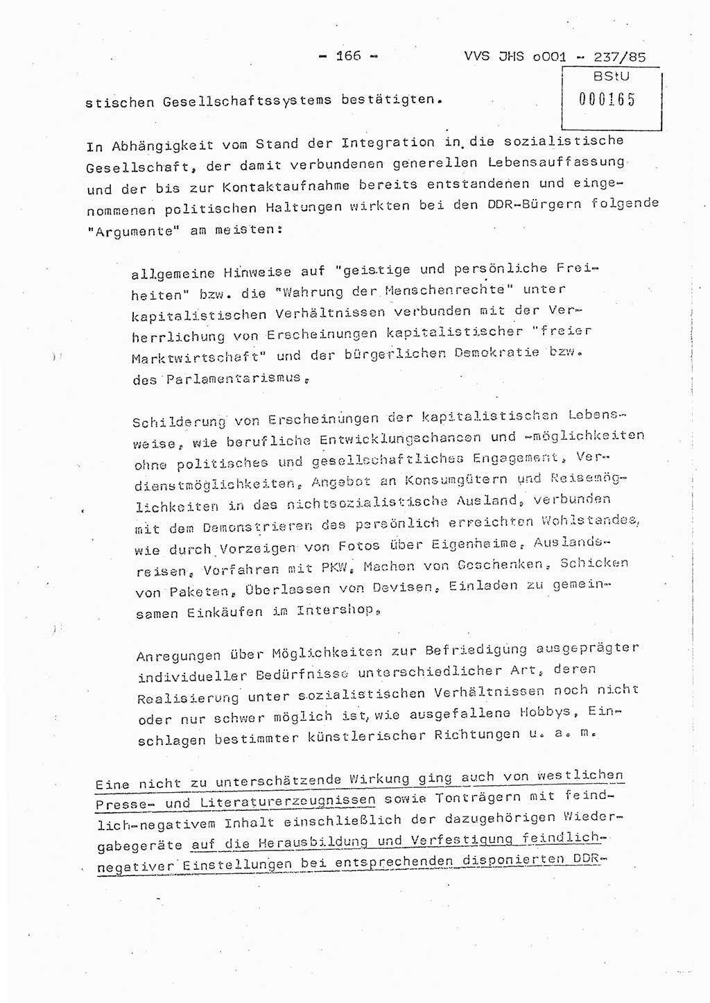 Dissertation Oberstleutnant Peter Jakulski (JHS), Oberstleutnat Christian Rudolph (HA Ⅸ), Major Horst Böttger (ZMD), Major Wolfgang Grüneberg (JHS), Major Albert Meutsch (JHS), Ministerium für Staatssicherheit (MfS) [Deutsche Demokratische Republik (DDR)], Juristische Hochschule (JHS), Vertrauliche Verschlußsache (VVS) o001-237/85, Potsdam 1985, Seite 166 (Diss. MfS DDR JHS VVS o001-237/85 1985, S. 166)