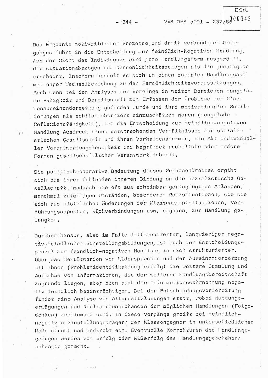 Dissertation Oberstleutnant Peter Jakulski (JHS), Oberstleutnat Christian Rudolph (HA Ⅸ), Major Horst Böttger (ZMD), Major Wolfgang Grüneberg (JHS), Major Albert Meutsch (JHS), Ministerium für Staatssicherheit (MfS) [Deutsche Demokratische Republik (DDR)], Juristische Hochschule (JHS), Vertrauliche Verschlußsache (VVS) o001-237/85, Potsdam 1985, Seite 344 (Diss. MfS DDR JHS VVS o001-237/85 1985, S. 344)