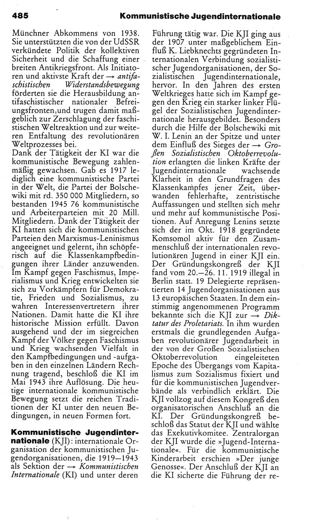 Kleines politisches Wörterbuch [Deutsche Demokratische Republik (DDR)] 1985, Seite 485 (Kl. pol. Wb. DDR 1985, S. 485)
