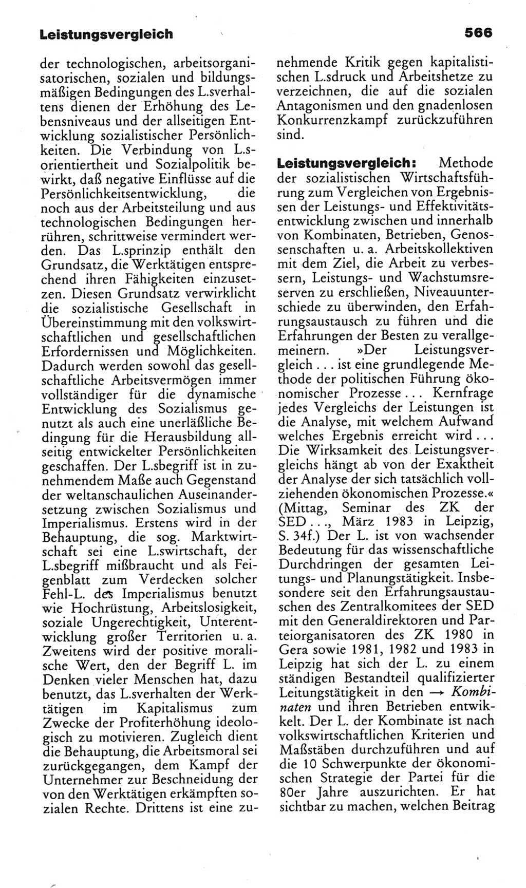 Kleines politisches Wörterbuch [Deutsche Demokratische Republik (DDR)] 1985, Seite 566 (Kl. pol. Wb. DDR 1985, S. 566)