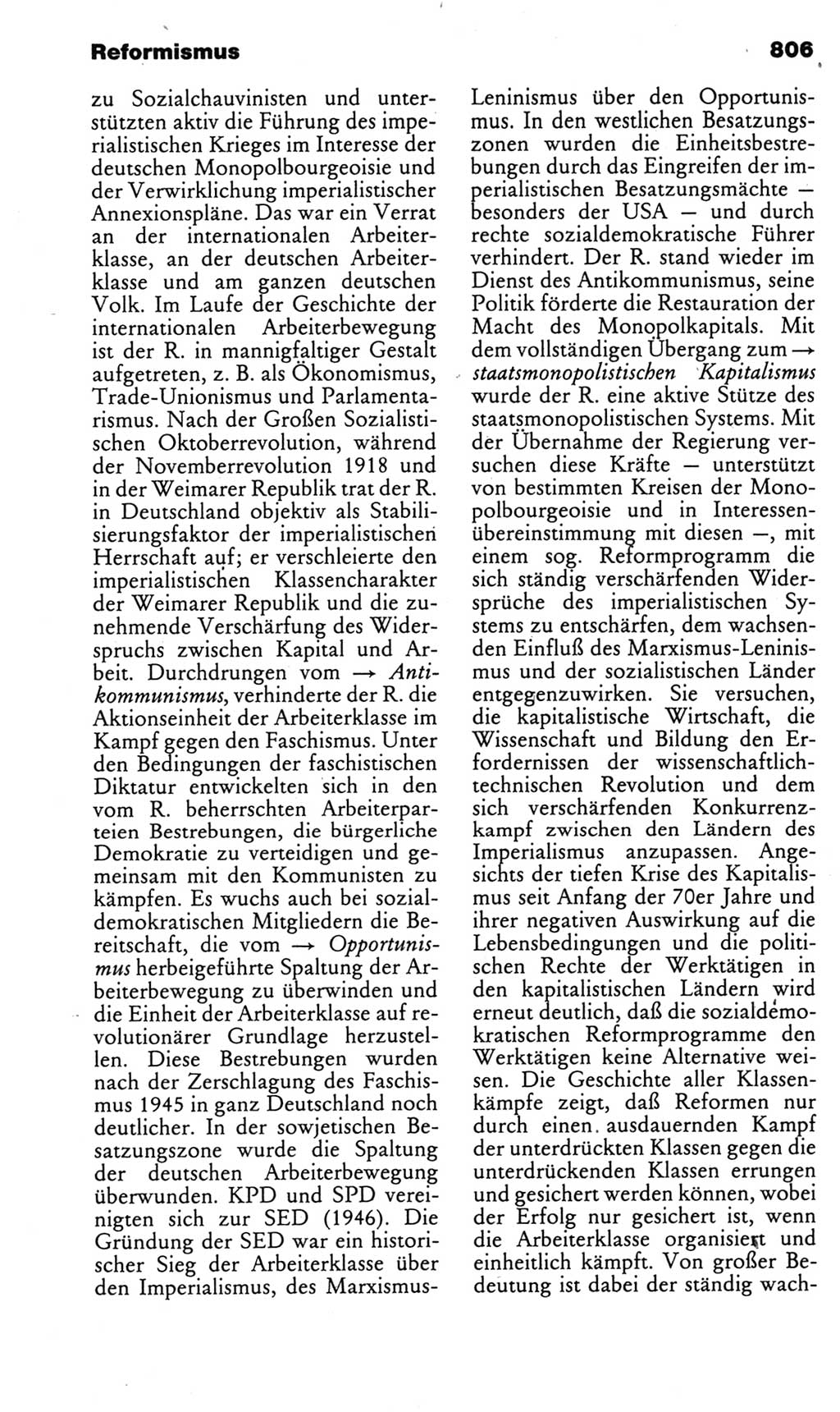 Kleines politisches Wörterbuch [Deutsche Demokratische Republik (DDR)] 1985, Seite 806 (Kl. pol. Wb. DDR 1985, S. 806)