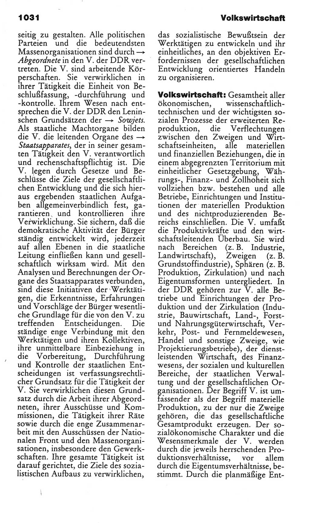 Kleines politisches Wörterbuch [Deutsche Demokratische Republik (DDR)] 1985, Seite 1031 (Kl. pol. Wb. DDR 1985, S. 1031)