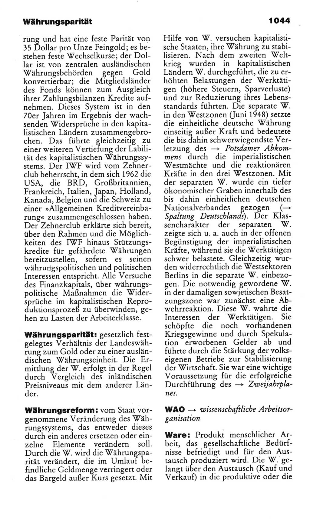 Kleines politisches Wörterbuch [Deutsche Demokratische Republik (DDR)] 1985, Seite 1044 (Kl. pol. Wb. DDR 1985, S. 1044)