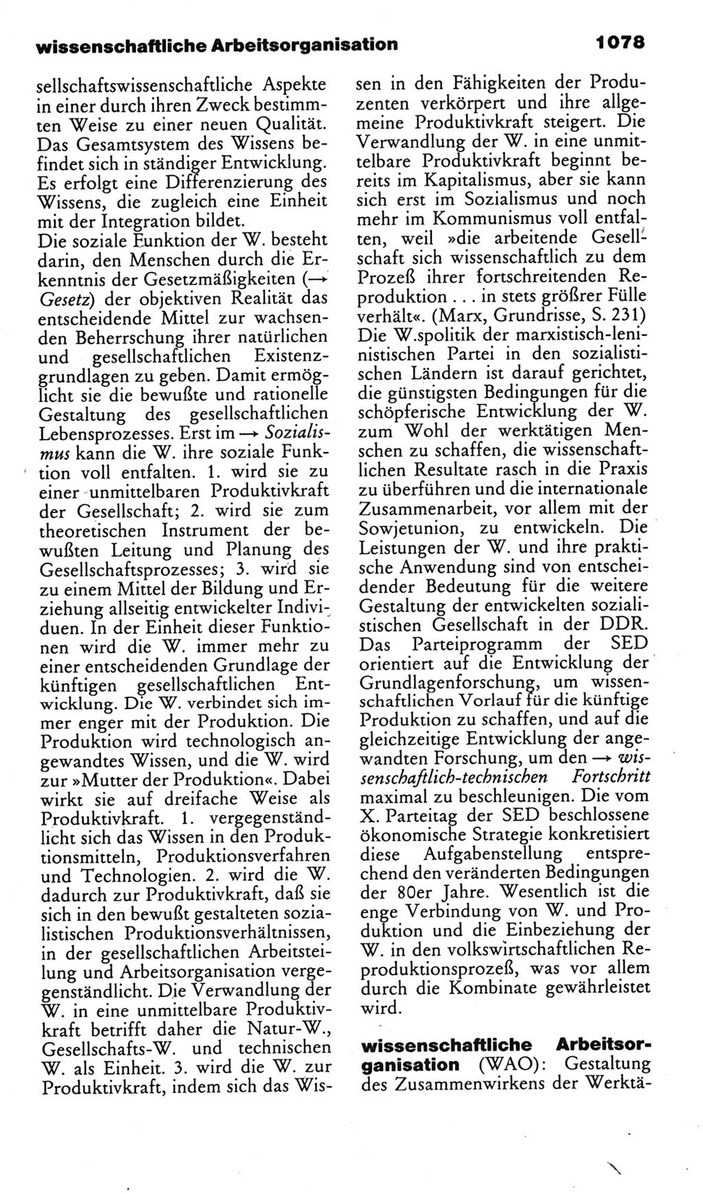 Kleines politisches Wörterbuch [Deutsche Demokratische Republik (DDR)] 1985, Seite 1078 (Kl. pol. Wb. DDR 1985, S. 1078)