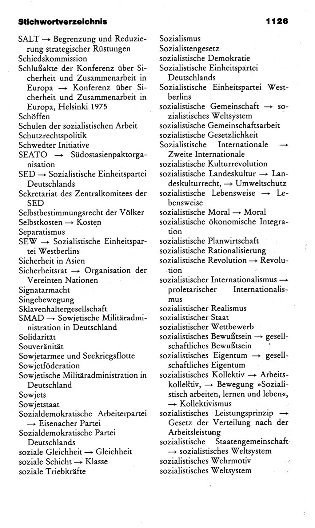 Kleines politisches Wörterbuch [Deutsche Demokratische Republik (DDR)] 1985, Seite 1126 (Kl. pol. Wb. DDR 1985, S. 1126)