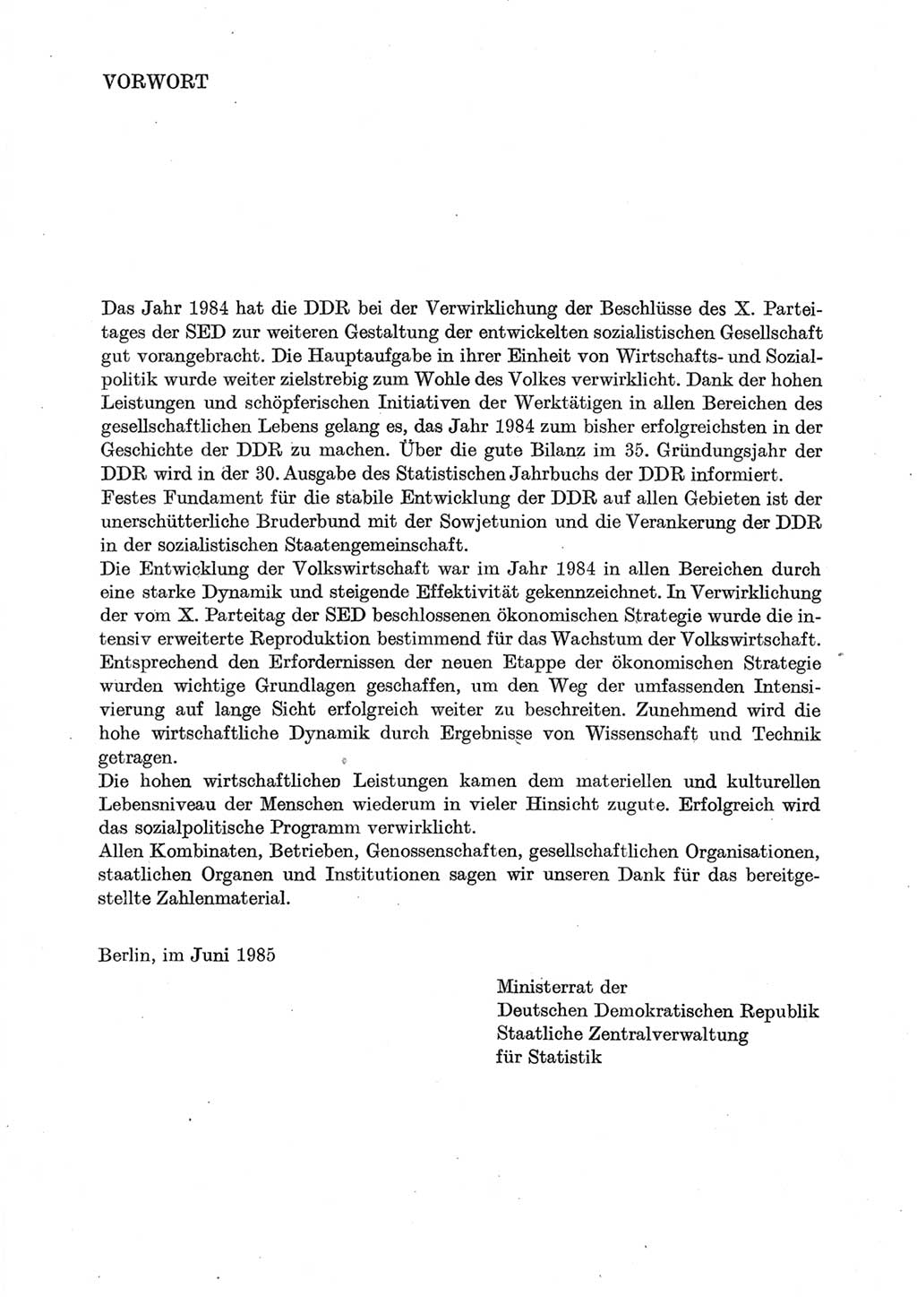 Statistisches Jahrbuch der Deutschen Demokratischen Republik (DDR) 1985, Seite 3 (Stat. Jb. DDR 1985, S. 3)
