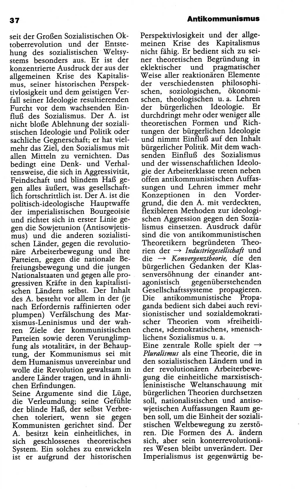 Wörterbuch der marxistisch-leninistischen Philosophie [Deutsche Demokratische Republik (DDR)] 1985, Seite 37 (Wb. ML Phil. DDR 1985, S. 37)