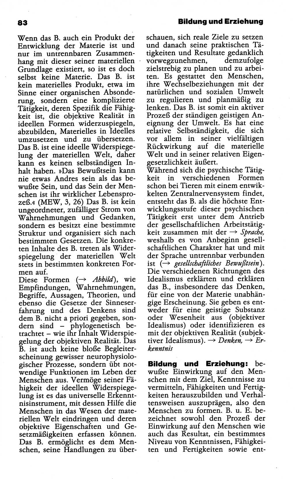 Wörterbuch der marxistisch-leninistischen Philosophie [Deutsche Demokratische Republik (DDR)] 1985, Seite 83 (Wb. ML Phil. DDR 1985, S. 83)