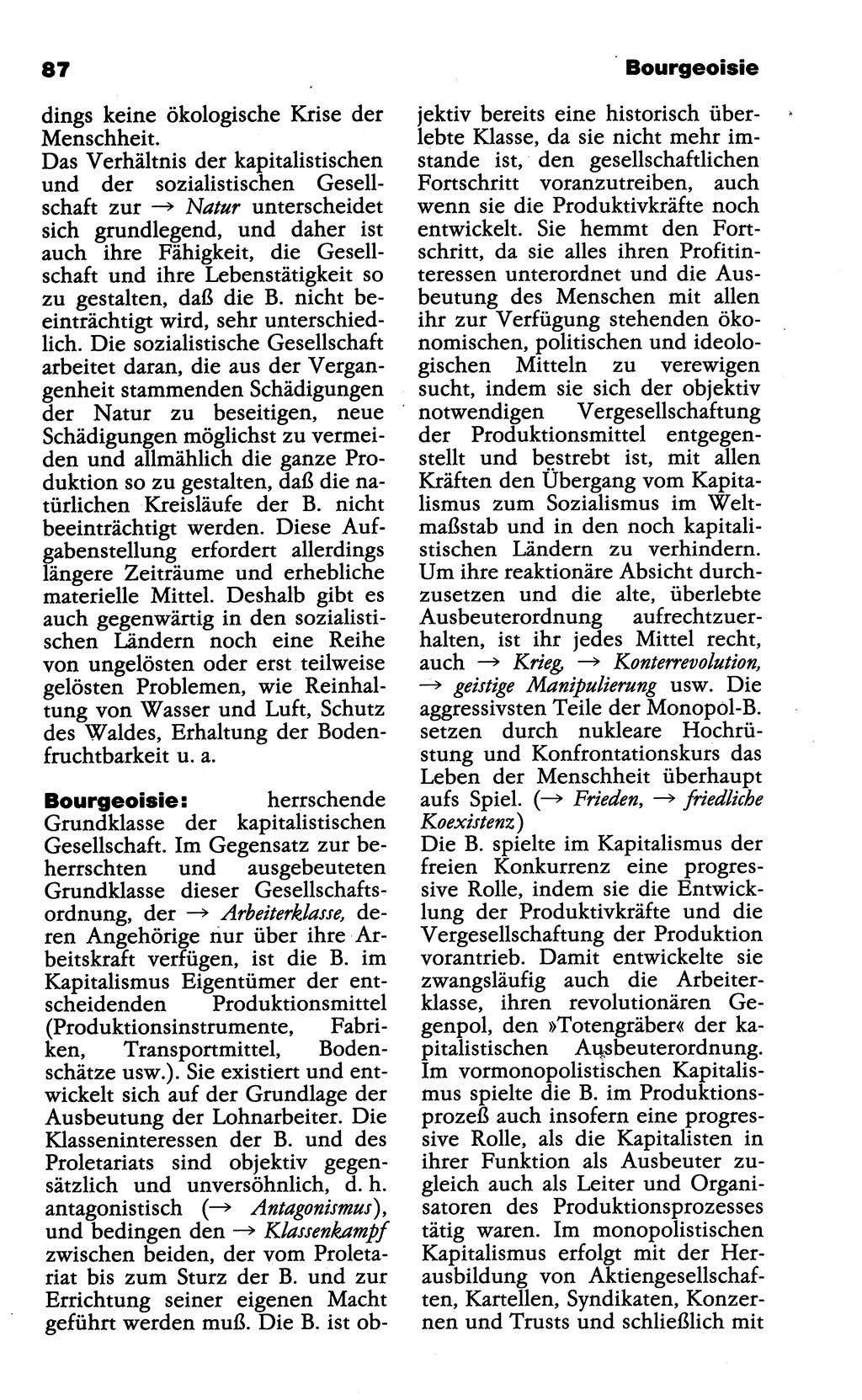 Wörterbuch der marxistisch-leninistischen Philosophie [Deutsche Demokratische Republik (DDR)] 1985, Seite 87 (Wb. ML Phil. DDR 1985, S. 87)