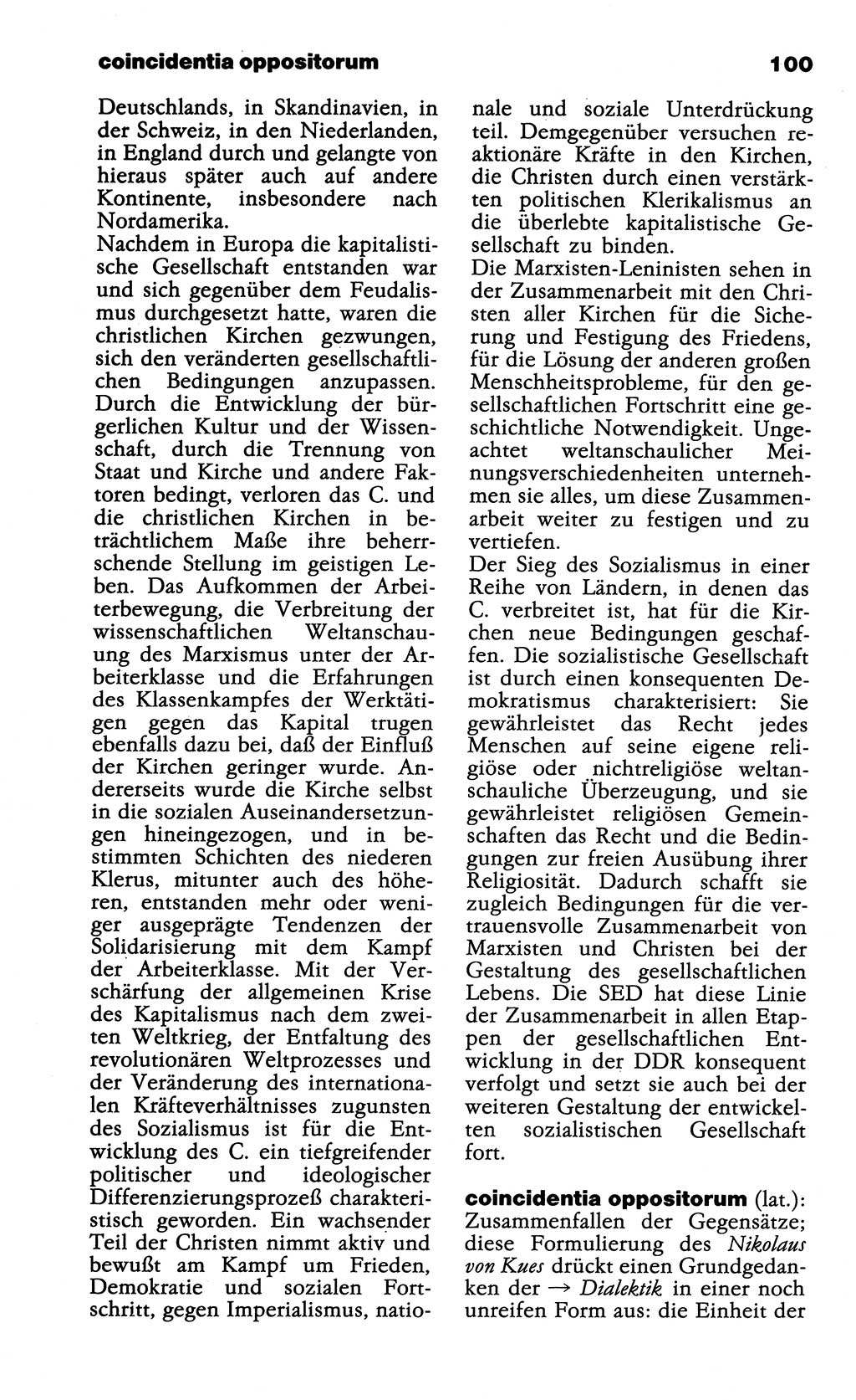 Wörterbuch der marxistisch-leninistischen Philosophie [Deutsche Demokratische Republik (DDR)] 1985, Seite 100 (Wb. ML Phil. DDR 1985, S. 100)