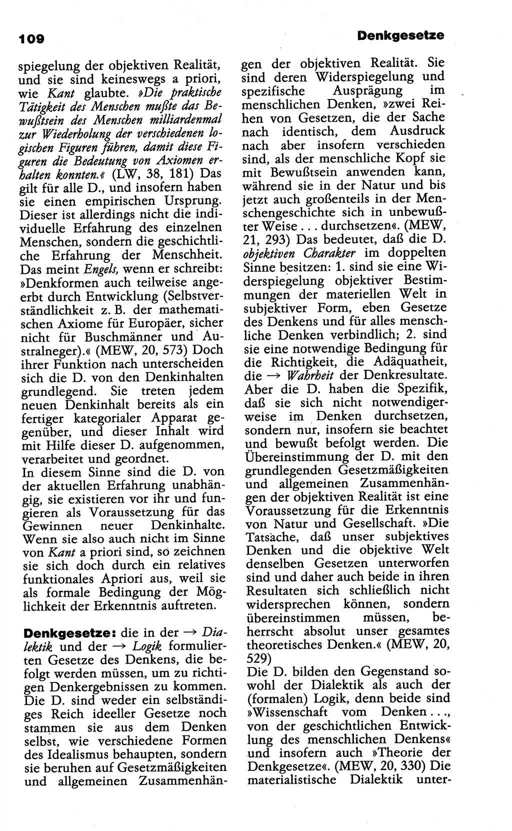 Wörterbuch der marxistisch-leninistischen Philosophie [Deutsche Demokratische Republik (DDR)] 1985, Seite 109 (Wb. ML Phil. DDR 1985, S. 109)