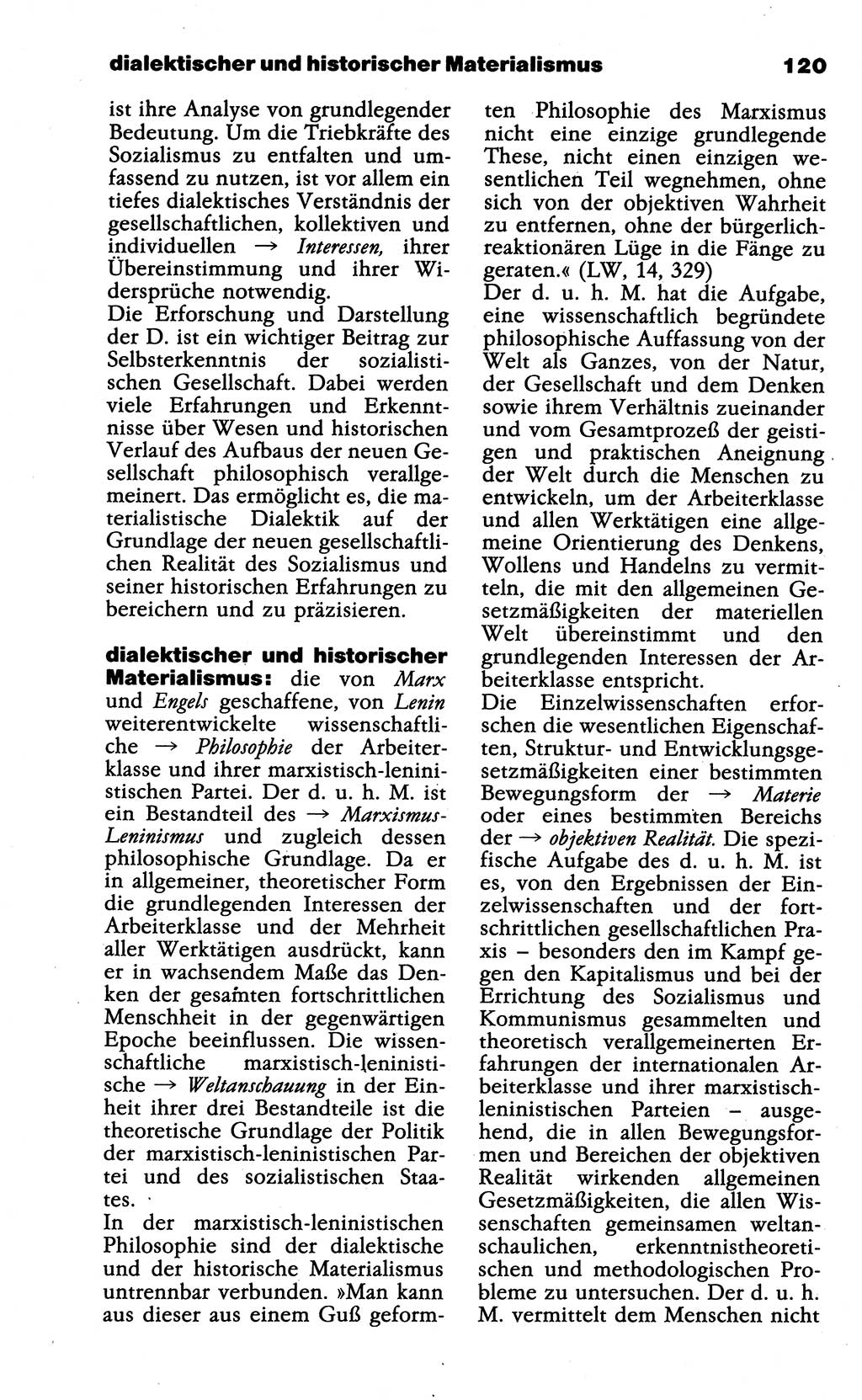 Wörterbuch der marxistisch-leninistischen Philosophie [Deutsche Demokratische Republik (DDR)] 1985, Seite 120 (Wb. ML Phil. DDR 1985, S. 120)