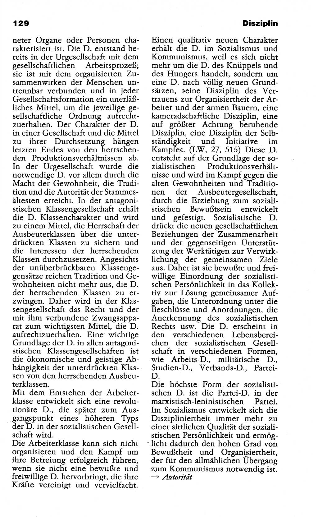 Wörterbuch der marxistisch-leninistischen Philosophie [Deutsche Demokratische Republik (DDR)] 1985, Seite 129 (Wb. ML Phil. DDR 1985, S. 129)