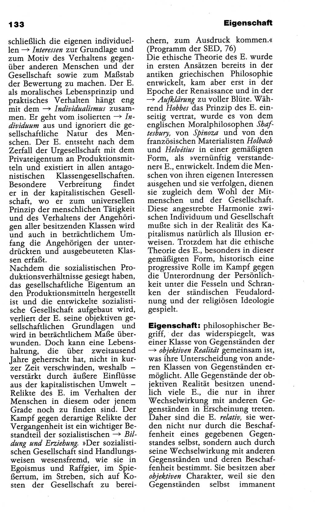 Wörterbuch der marxistisch-leninistischen Philosophie [Deutsche Demokratische Republik (DDR)] 1985, Seite 133 (Wb. ML Phil. DDR 1985, S. 133)