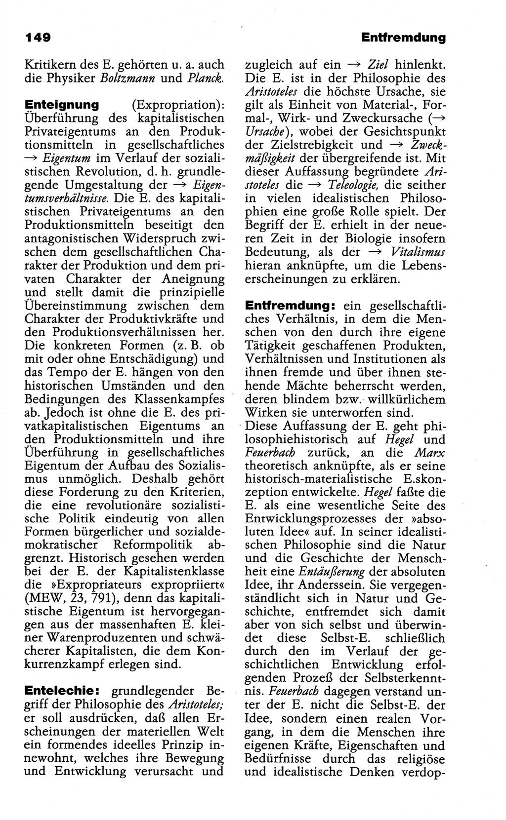 Wörterbuch der marxistisch-leninistischen Philosophie [Deutsche Demokratische Republik (DDR)] 1985, Seite 149 (Wb. ML Phil. DDR 1985, S. 149)