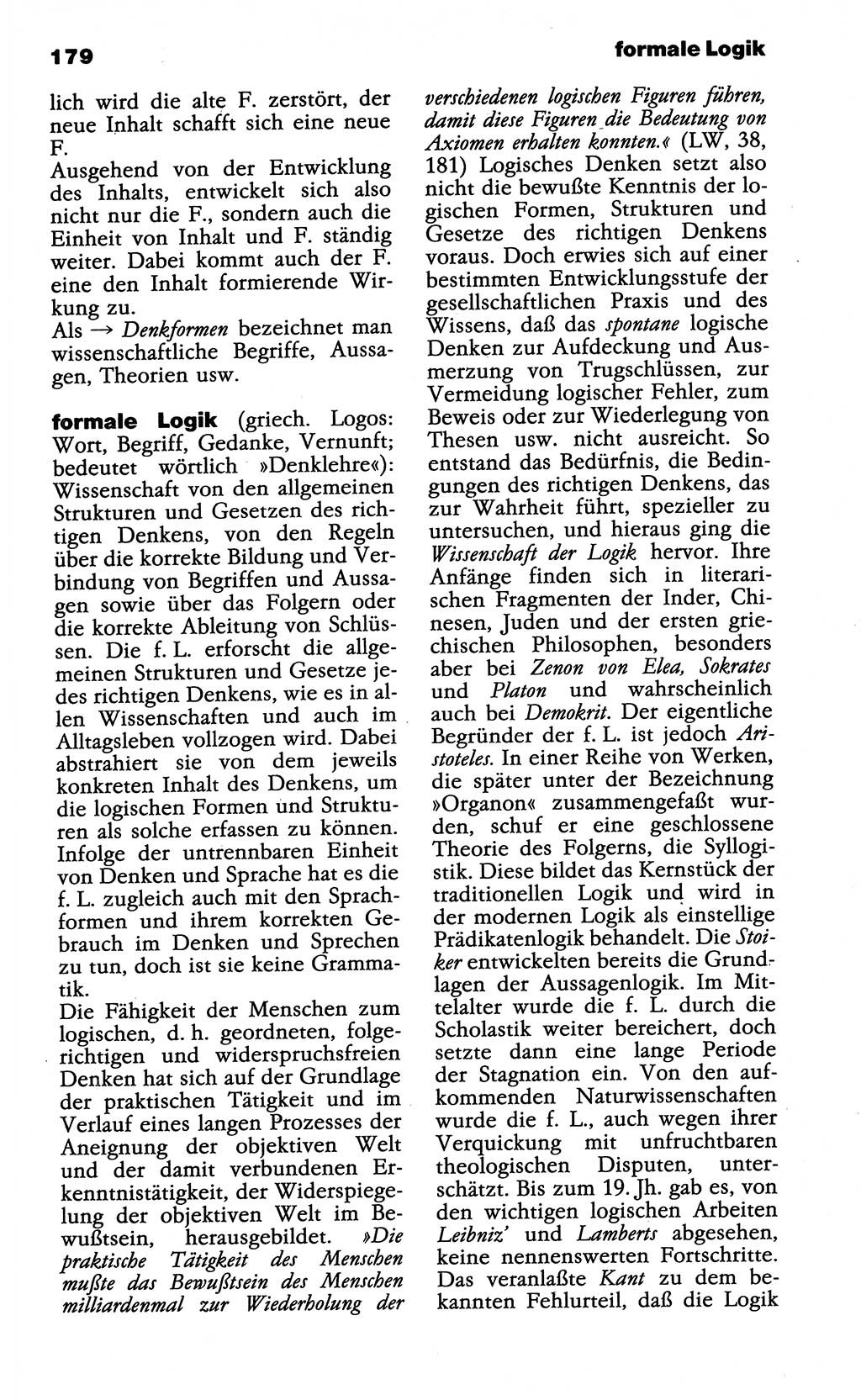 Wörterbuch der marxistisch-leninistischen Philosophie [Deutsche Demokratische Republik (DDR)] 1985, Seite 179 (Wb. ML Phil. DDR 1985, S. 179)