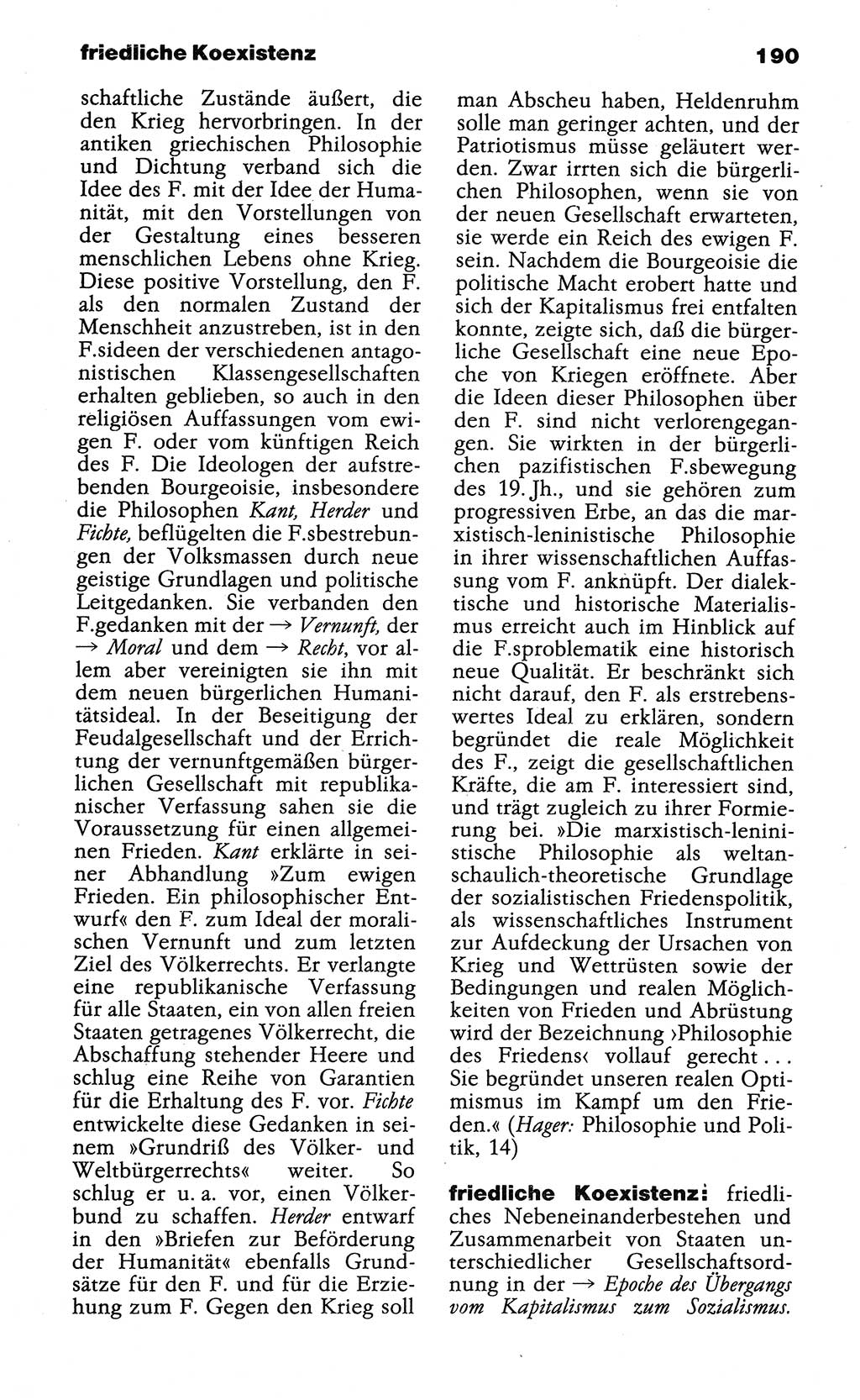 Wörterbuch der marxistisch-leninistischen Philosophie [Deutsche Demokratische Republik (DDR)] 1985, Seite 190 (Wb. ML Phil. DDR 1985, S. 190)