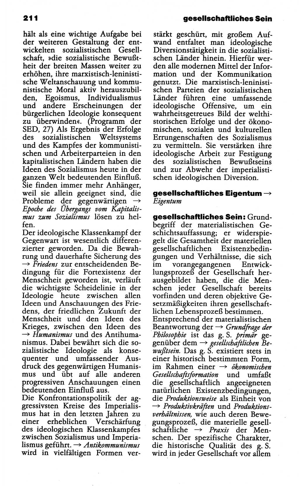 Wörterbuch der marxistisch-leninistischen Philosophie [Deutsche Demokratische Republik (DDR)] 1985, Seite 211 (Wb. ML Phil. DDR 1985, S. 211)