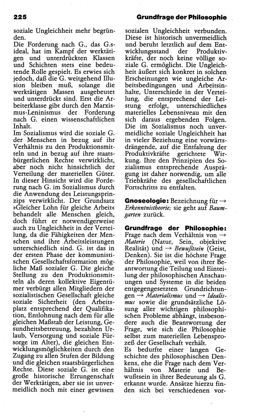 Wörterbuch der marxistisch-leninistischen Philosophie [Deutsche Demokratische Republik (DDR)] 1985, Seite 225 (Wb. ML Phil. DDR 1985, S. 225)