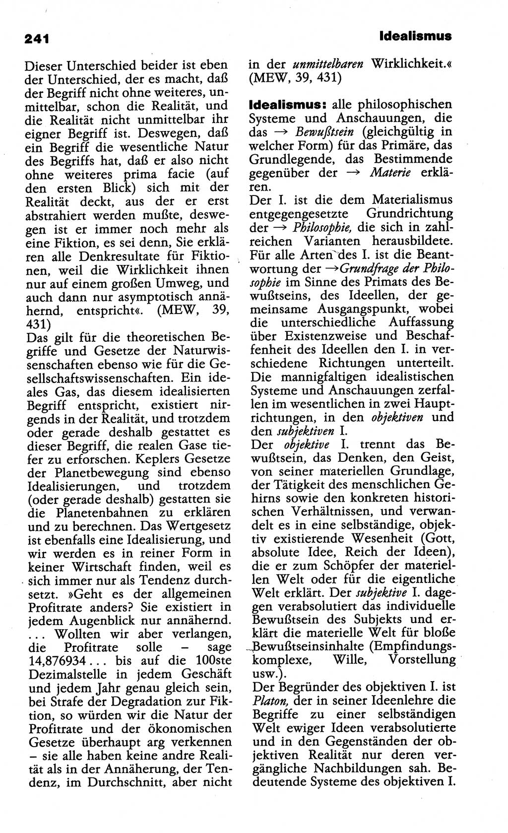 Wörterbuch der marxistisch-leninistischen Philosophie [Deutsche Demokratische Republik (DDR)] 1985, Seite 241 (Wb. ML Phil. DDR 1985, S. 241)