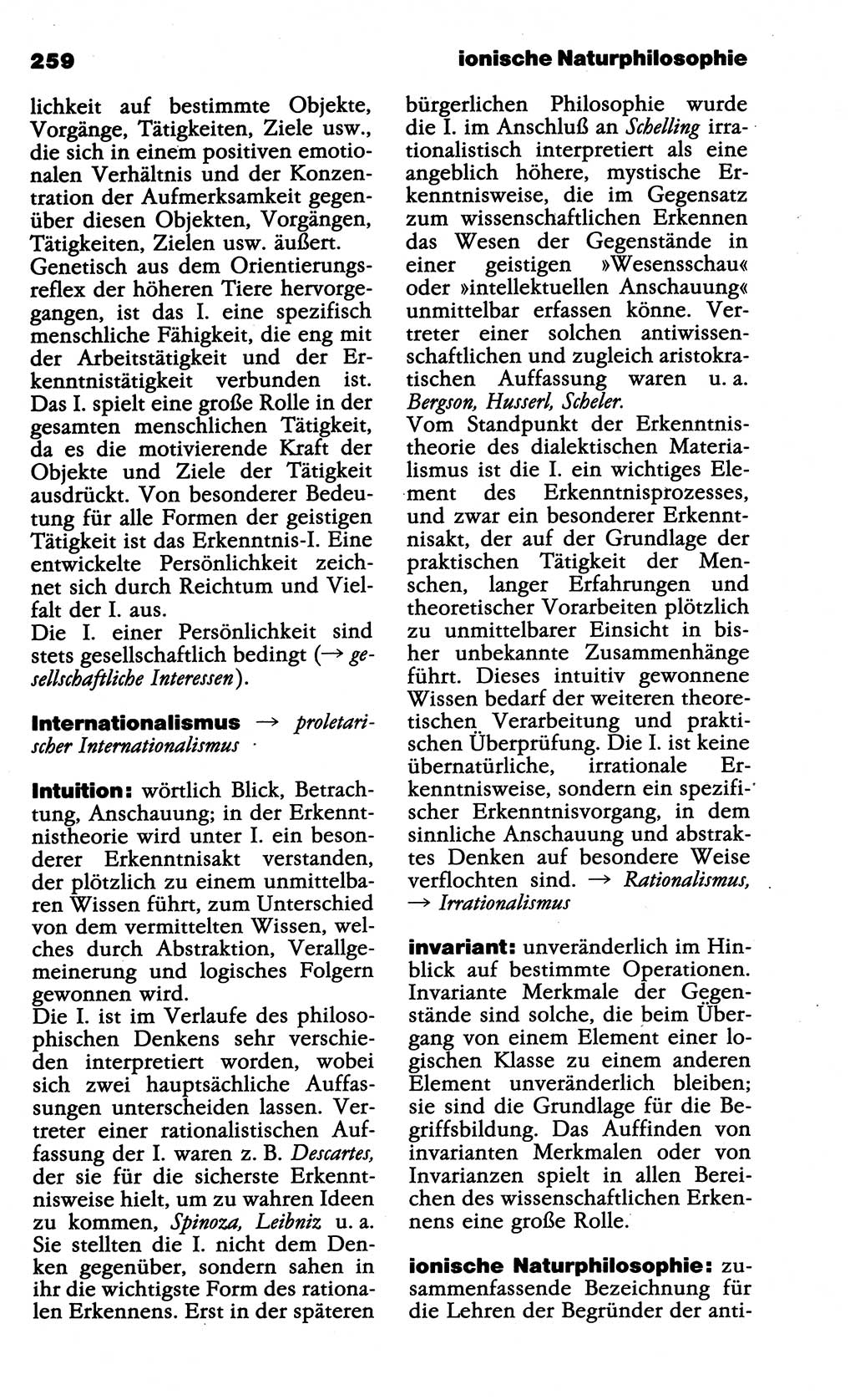 Wörterbuch der marxistisch-leninistischen Philosophie [Deutsche Demokratische Republik (DDR)] 1985, Seite 259 (Wb. ML Phil. DDR 1985, S. 259)