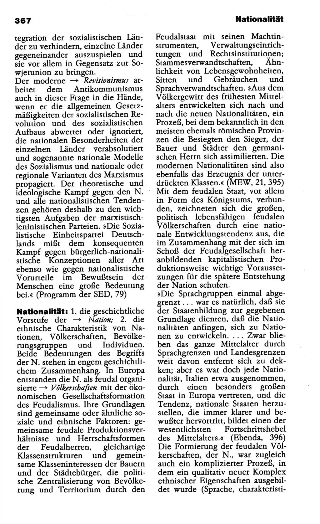 Wörterbuch der marxistisch-leninistischen Philosophie [Deutsche Demokratische Republik (DDR)] 1985, Seite 367 (Wb. ML Phil. DDR 1985, S. 367)