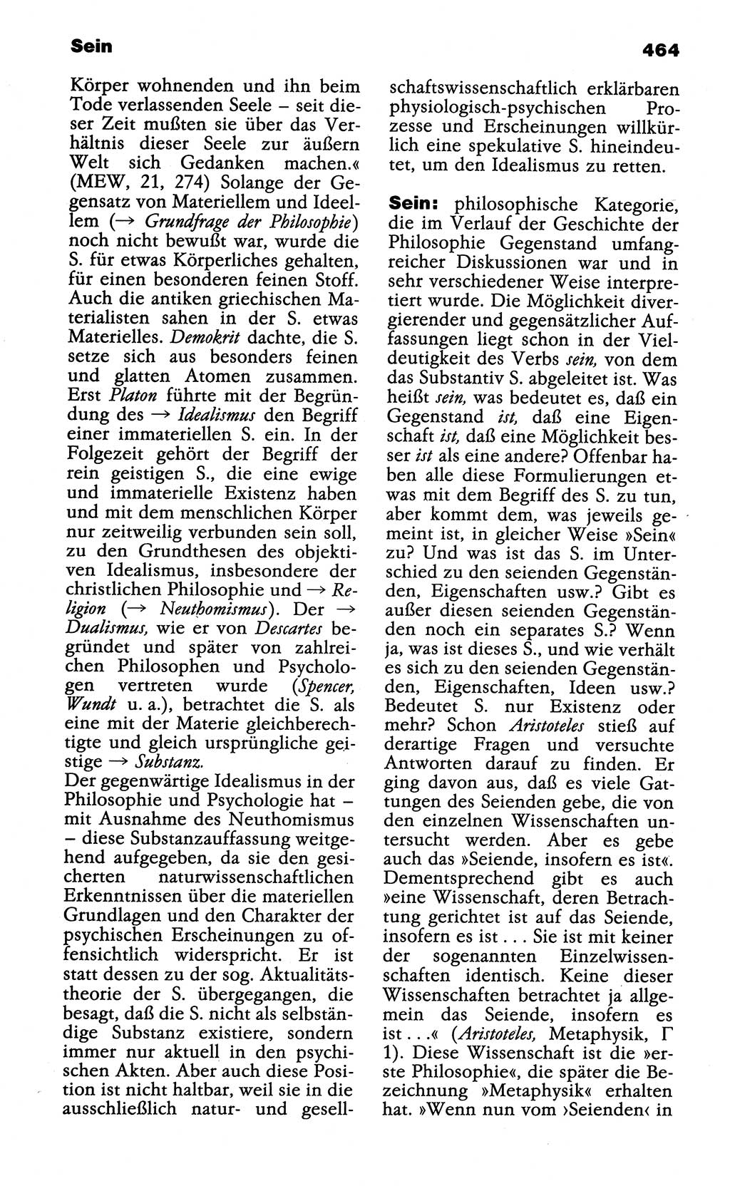 Wörterbuch der marxistisch-leninistischen Philosophie [Deutsche Demokratische Republik (DDR)] 1985, Seite 464 (Wb. ML Phil. DDR 1985, S. 464)