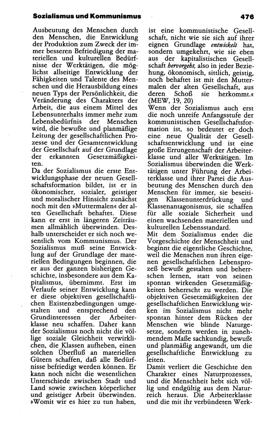 Wörterbuch der marxistisch-leninistischen Philosophie [Deutsche Demokratische Republik (DDR)] 1985, Seite 476 (Wb. ML Phil. DDR 1985, S. 476)