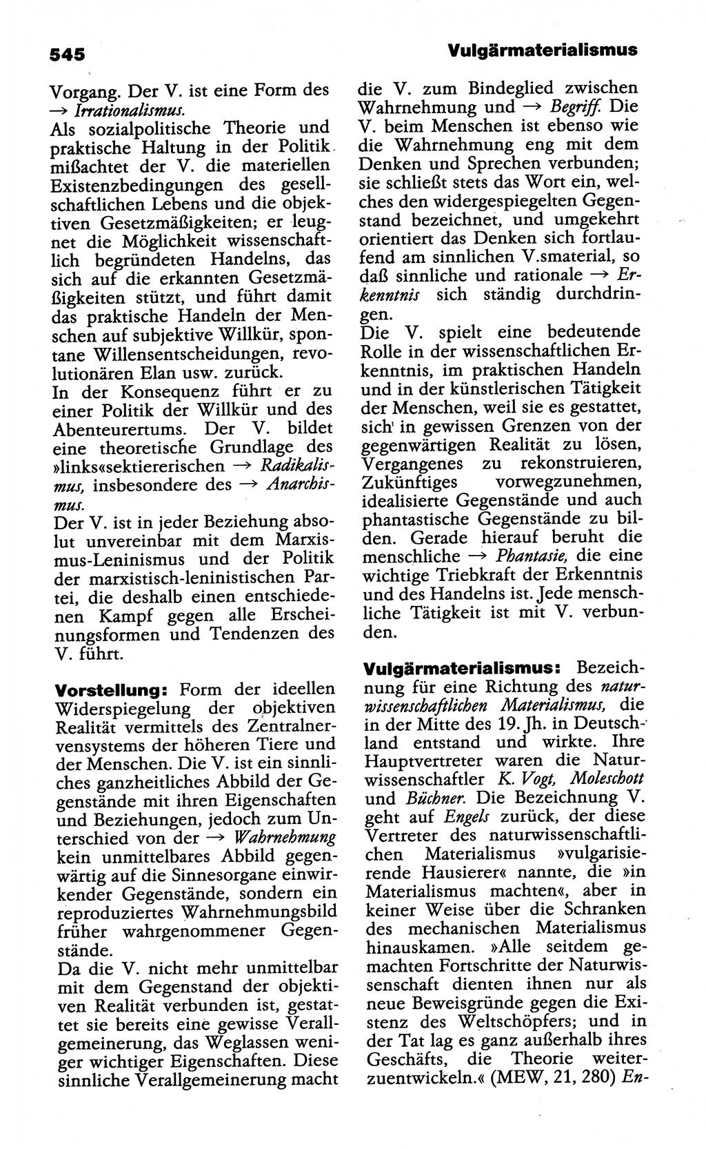 Wörterbuch der marxistisch-leninistischen Philosophie [Deutsche Demokratische Republik (DDR)] 1985, Seite 545 (Wb. ML Phil. DDR 1985, S. 545)