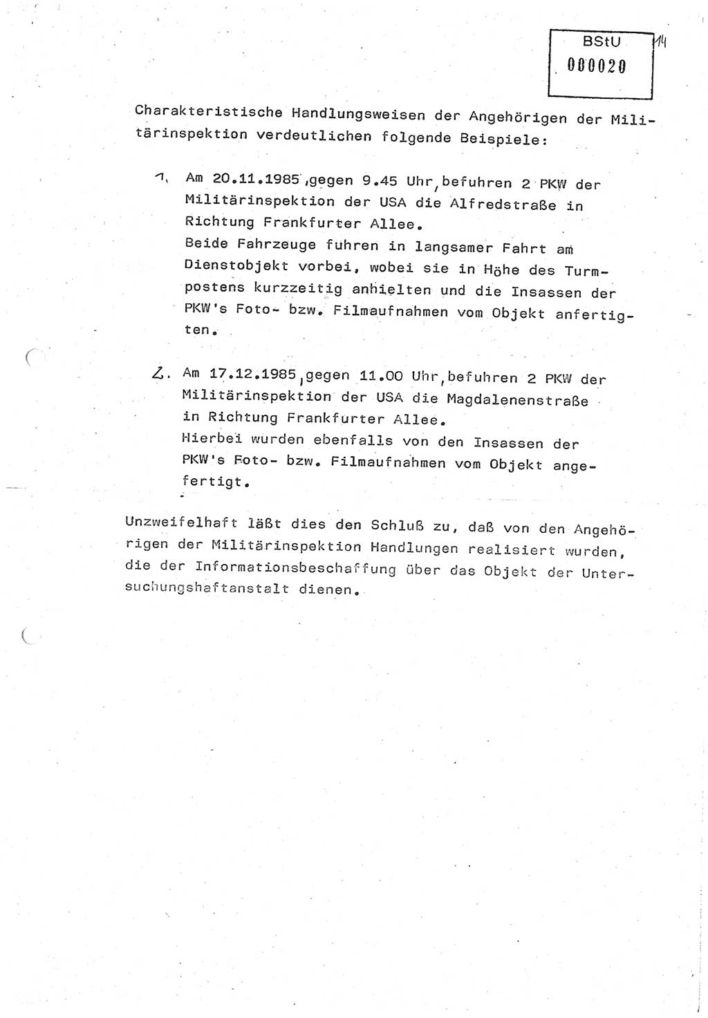 Diplomarbeit (Entwurf) Oberleutnant Peter Parke (Abt. ⅩⅣ), Ministerium für Staatssicherheit (MfS) [Deutsche Demokratische Republik (DDR)], Juristische Hochschule (JHS), Geheime Verschlußsache (GVS) o001-98/86, Potsdam 1986, Seite 20 (Dipl.-Arb. MfS DDR JHS GVS o001-98/86 1986, S. 20)