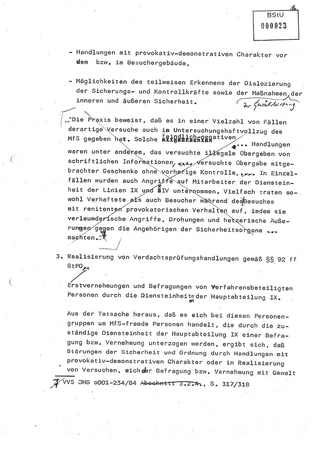 Diplomarbeit (Entwurf) Oberleutnant Peter Parke (Abt. ⅩⅣ), Ministerium für Staatssicherheit (MfS) [Deutsche Demokratische Republik (DDR)], Juristische Hochschule (JHS), Geheime Verschlußsache (GVS) o001-98/86, Potsdam 1986, Seite 23 (Dipl.-Arb. MfS DDR JHS GVS o001-98/86 1986, S. 23)