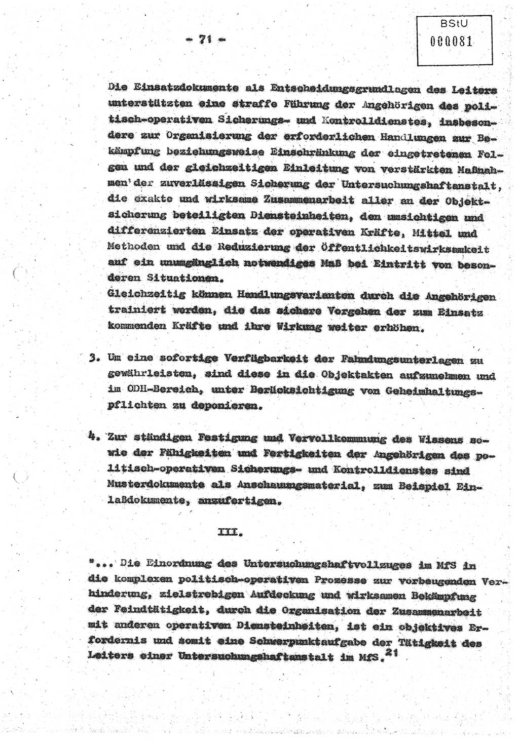 Diplomarbeit (Entwurf) Oberleutnant Peter Parke (Abt. ⅩⅣ), Ministerium für Staatssicherheit (MfS) [Deutsche Demokratische Republik (DDR)], Juristische Hochschule (JHS), Geheime Verschlußsache (GVS) o001-98/86, Potsdam 1986, Seite 81 (Dipl.-Arb. MfS DDR JHS GVS o001-98/86 1986, S. 81)