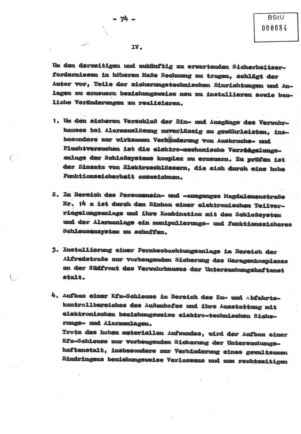 Diplomarbeit (Entwurf) Oberleutnant Peter Parke (Abt. ⅩⅣ), Ministerium für Staatssicherheit (MfS) [Deutsche Demokratische Republik (DDR)], Juristische Hochschule (JHS), Geheime Verschlußsache (GVS) o001-98/86, Potsdam 1986, Seite 84 (Dipl.-Arb. MfS DDR JHS GVS o001-98/86 1986, S. 84)