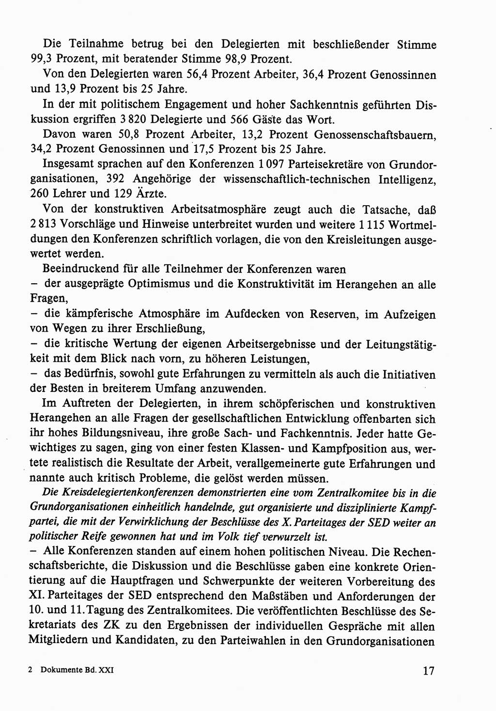 Dokumente der Sozialistischen Einheitspartei Deutschlands (SED) [Deutsche Demokratische Republik (DDR)] 1986-1987, Seite 17 (Dok. SED DDR 1986-1987, S. 17)