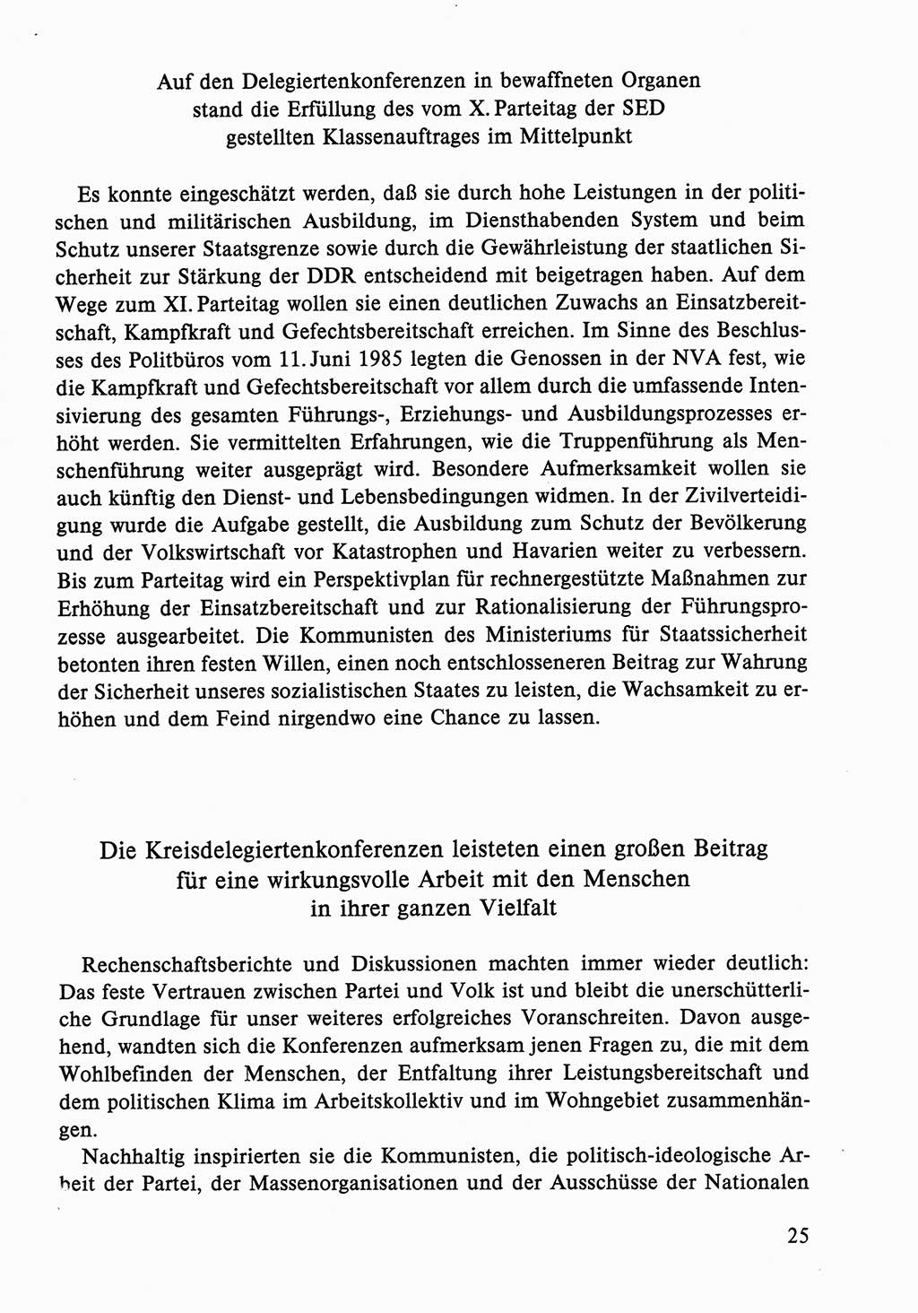 Dokumente der Sozialistischen Einheitspartei Deutschlands (SED) [Deutsche Demokratische Republik (DDR)] 1986-1987, Seite 25 (Dok. SED DDR 1986-1987, S. 25)