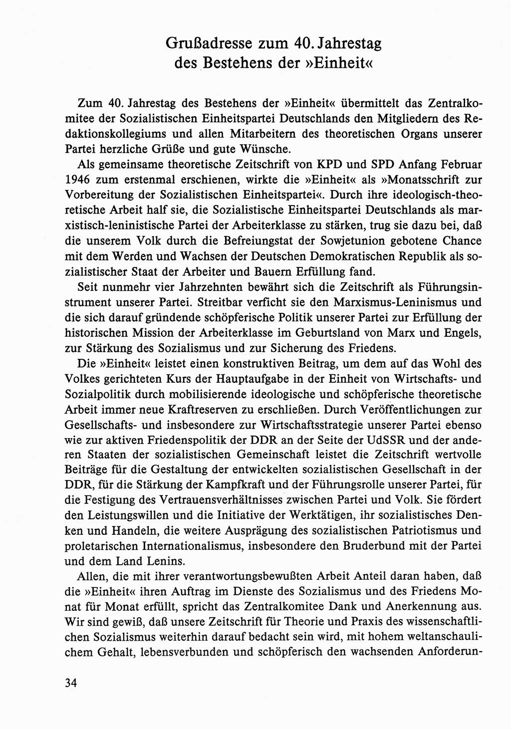 Dokumente der Sozialistischen Einheitspartei Deutschlands (SED) [Deutsche Demokratische Republik (DDR)] 1986-1987, Seite 34 (Dok. SED DDR 1986-1987, S. 34)