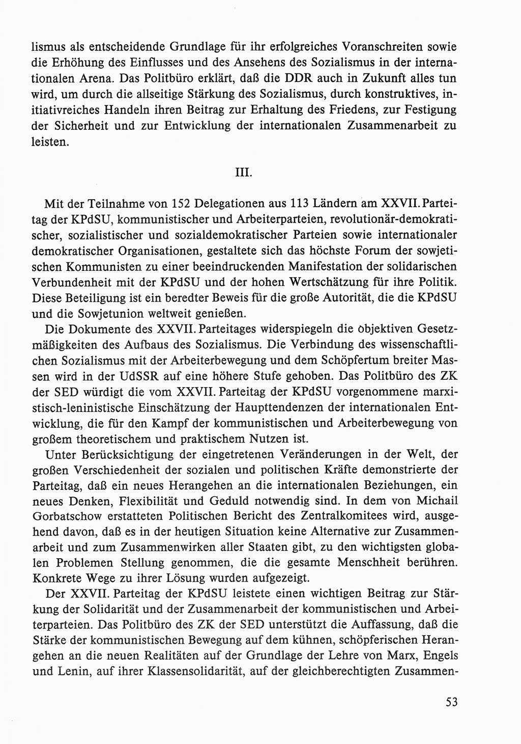 Dokumente der Sozialistischen Einheitspartei Deutschlands (SED) [Deutsche Demokratische Republik (DDR)] 1986-1987, Seite 53 (Dok. SED DDR 1986-1987, S. 53)