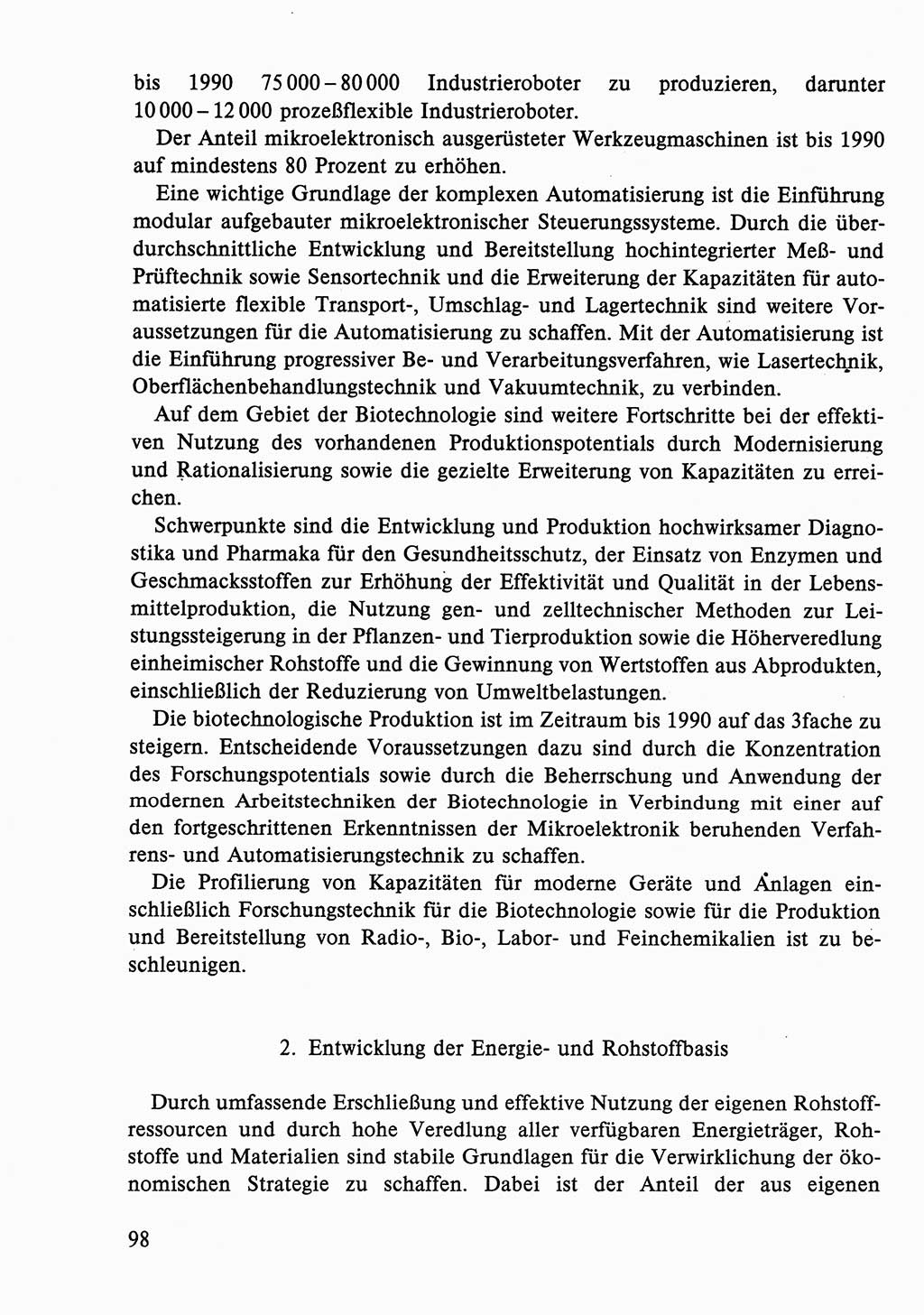 Dokumente der Sozialistischen Einheitspartei Deutschlands (SED) [Deutsche Demokratische Republik (DDR)] 1986-1987, Seite 98 (Dok. SED DDR 1986-1987, S. 98)