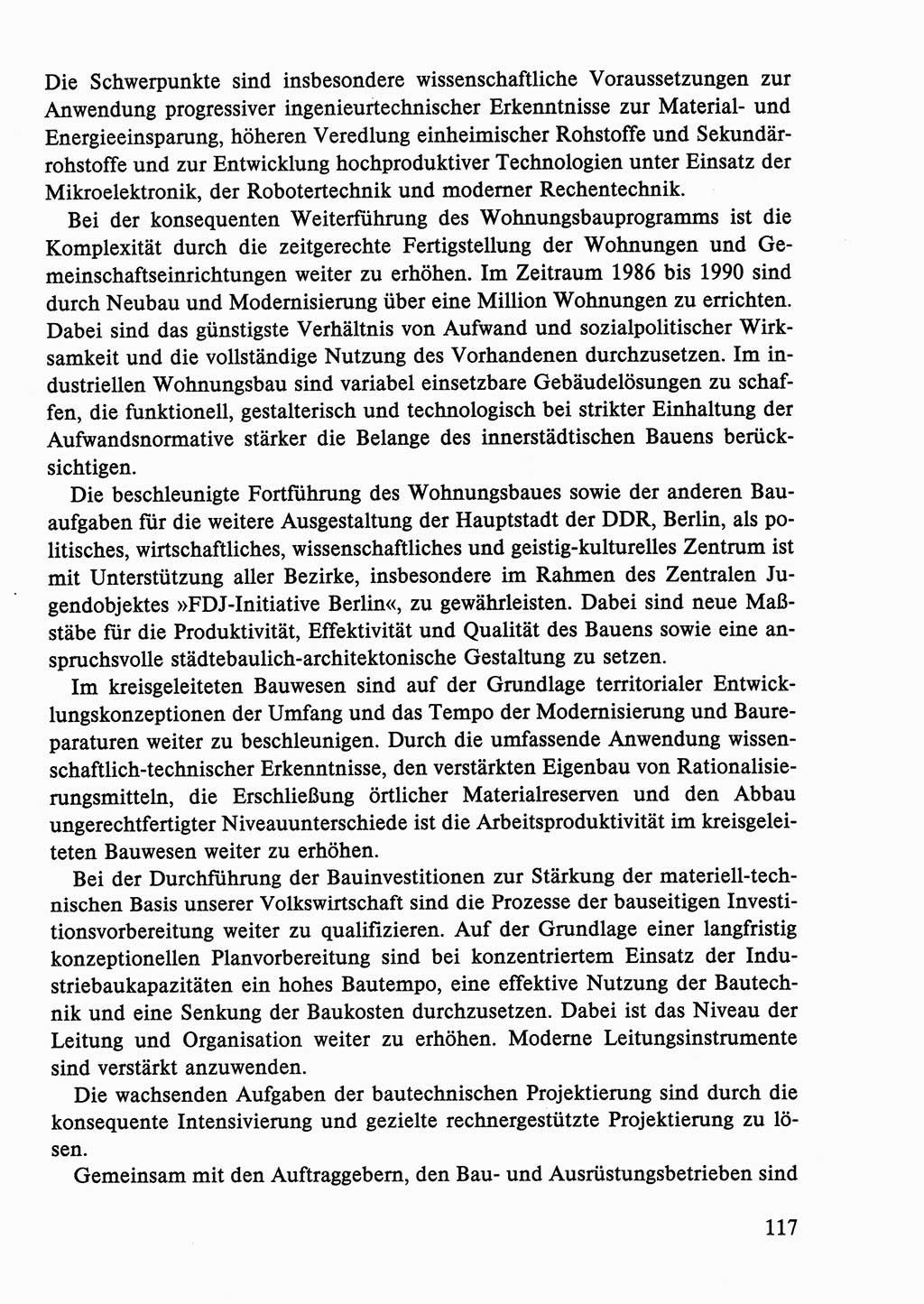 Dokumente der Sozialistischen Einheitspartei Deutschlands (SED) [Deutsche Demokratische Republik (DDR)] 1986-1987, Seite 117 (Dok. SED DDR 1986-1987, S. 117)