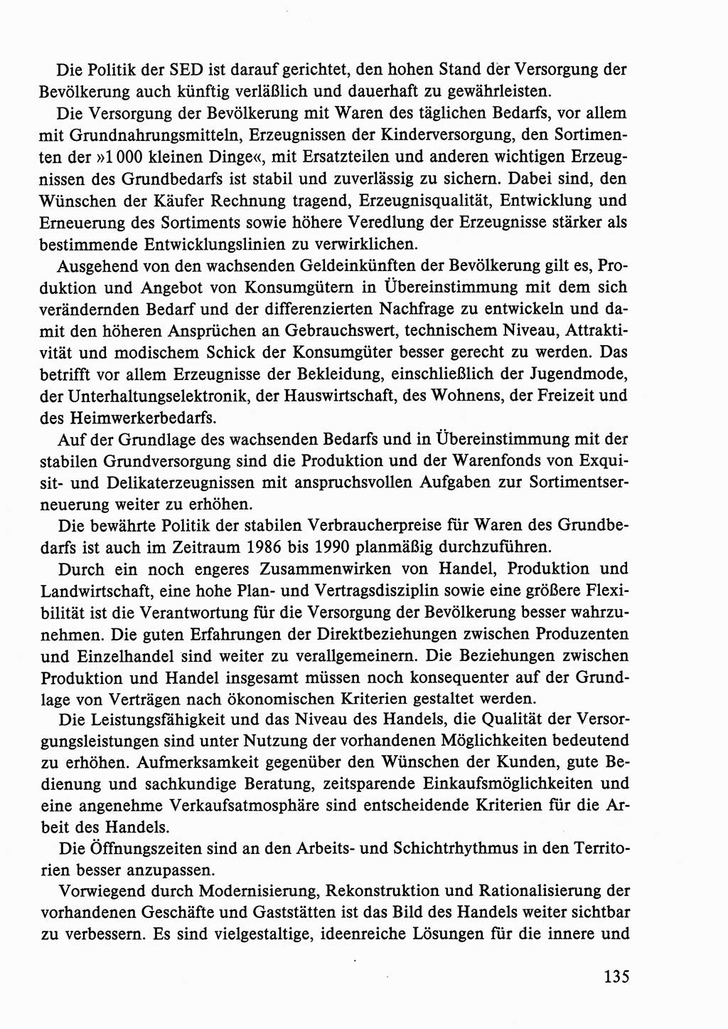 Dokumente der Sozialistischen Einheitspartei Deutschlands (SED) [Deutsche Demokratische Republik (DDR)] 1986-1987, Seite 135 (Dok. SED DDR 1986-1987, S. 135)