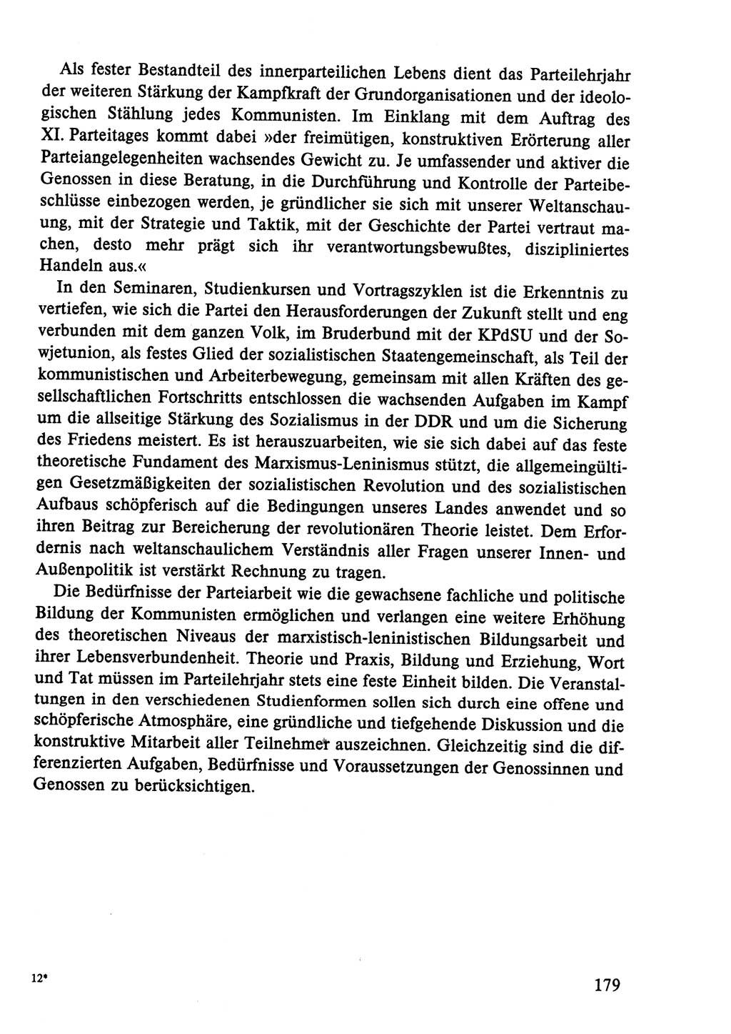 Dokumente der Sozialistischen Einheitspartei Deutschlands (SED) [Deutsche Demokratische Republik (DDR)] 1986-1987, Seite 179 (Dok. SED DDR 1986-1987, S. 179)