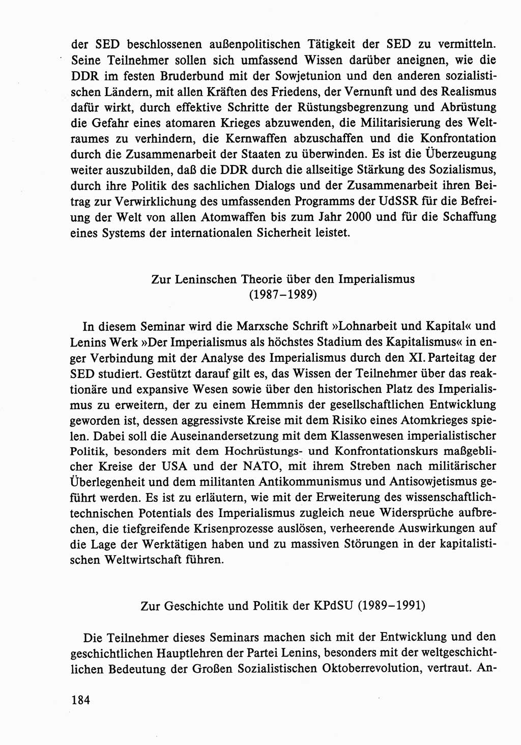 Dokumente der Sozialistischen Einheitspartei Deutschlands (SED) [Deutsche Demokratische Republik (DDR)] 1986-1987, Seite 184 (Dok. SED DDR 1986-1987, S. 184)