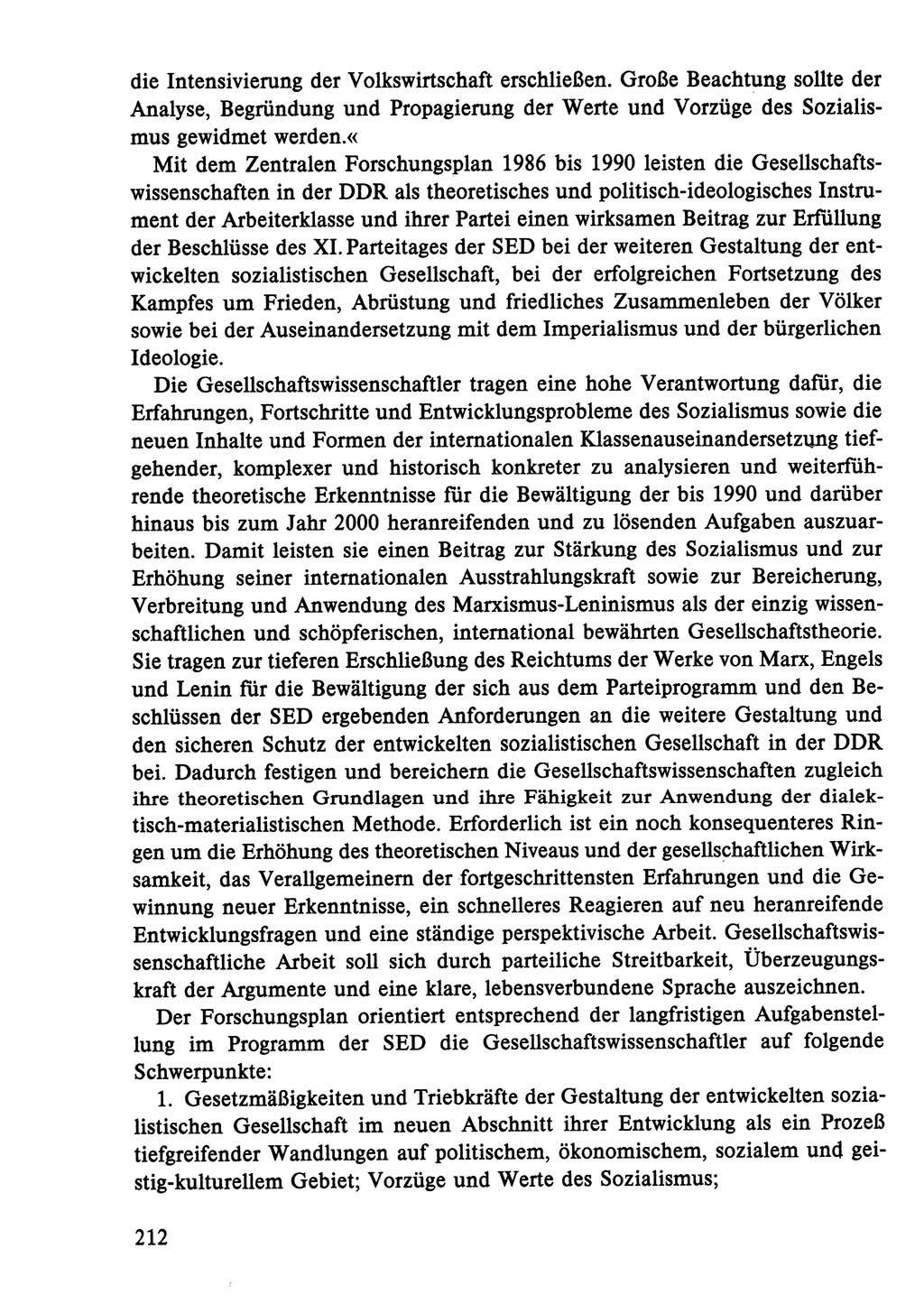 Dokumente der Sozialistischen Einheitspartei Deutschlands (SED) [Deutsche Demokratische Republik (DDR)] 1986-1987, Seite 212 (Dok. SED DDR 1986-1987, S. 212)