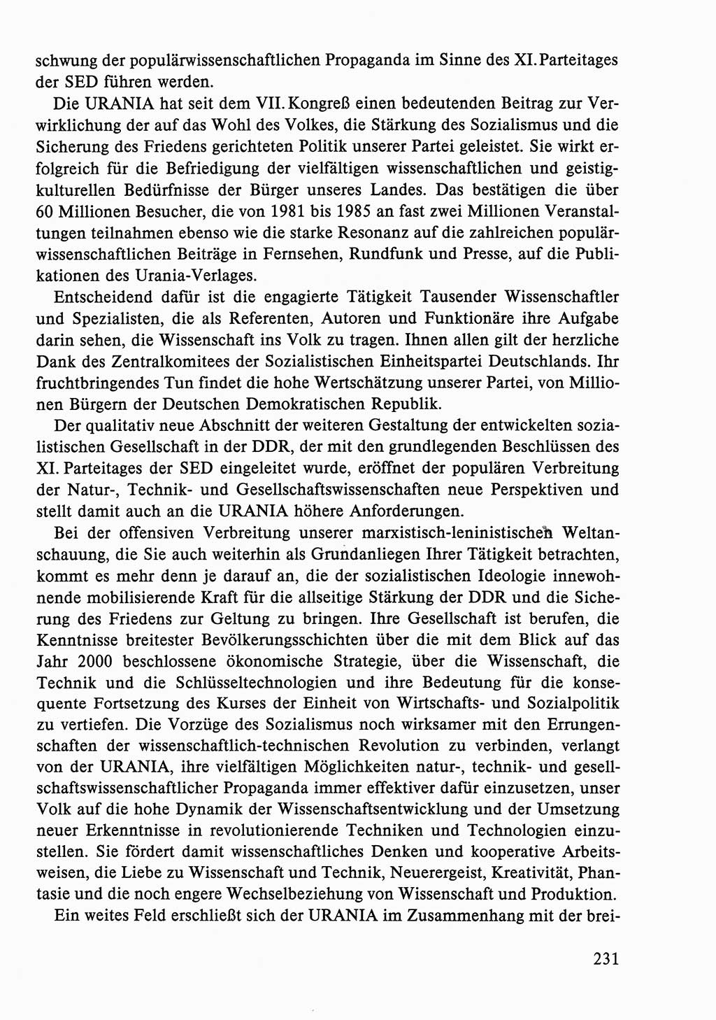 Dokumente der Sozialistischen Einheitspartei Deutschlands (SED) [Deutsche Demokratische Republik (DDR)] 1986-1987, Seite 231 (Dok. SED DDR 1986-1987, S. 231)