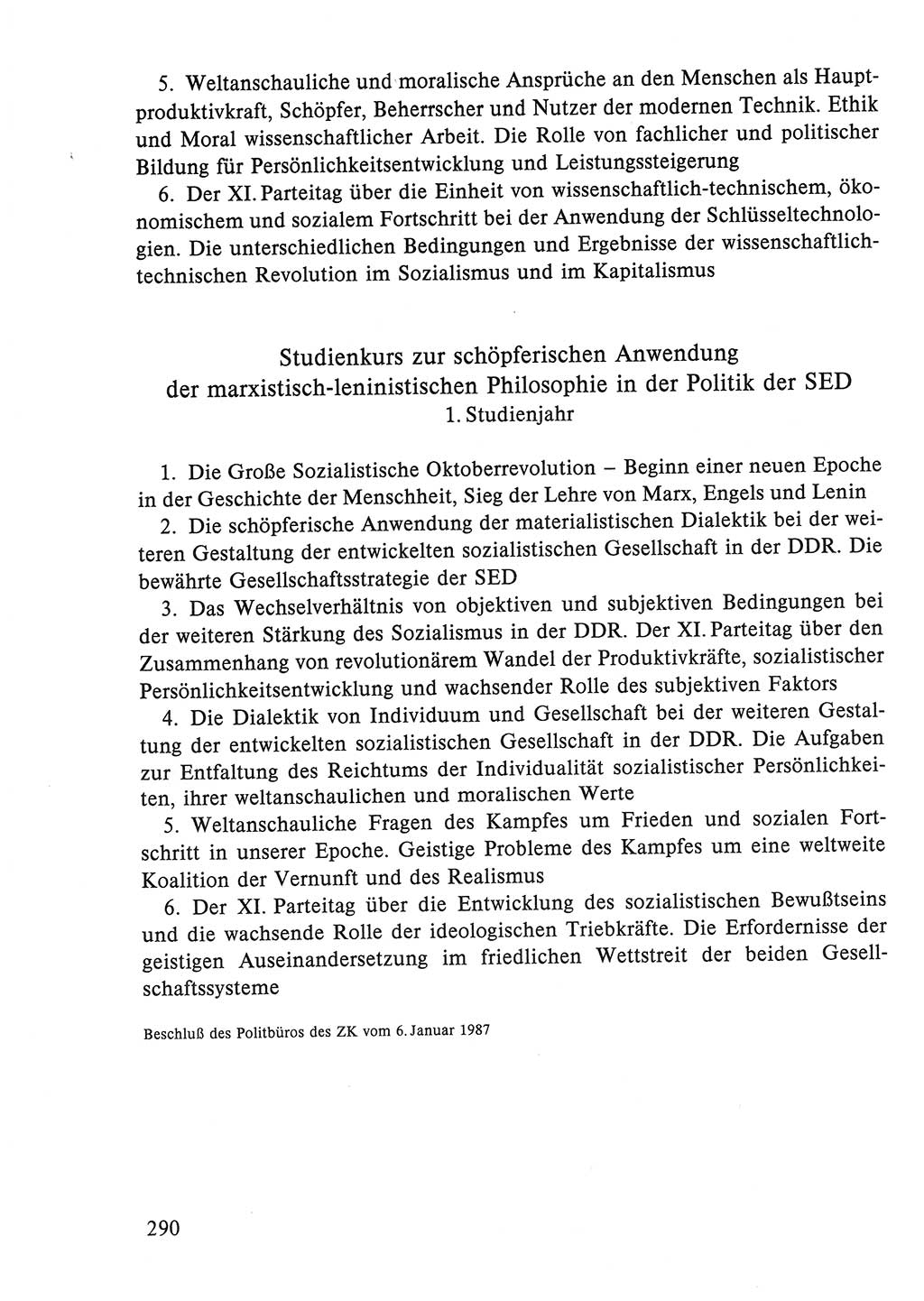 Dokumente der Sozialistischen Einheitspartei Deutschlands (SED) [Deutsche Demokratische Republik (DDR)] 1986-1987, Seite 290 (Dok. SED DDR 1986-1987, S. 290)